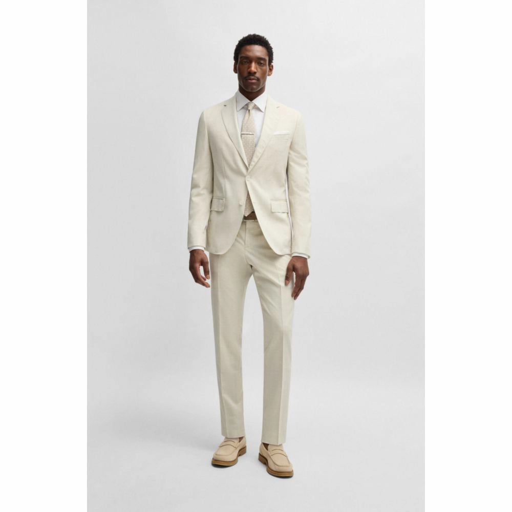 Slim-fit suit jacket in a patterned wool blend