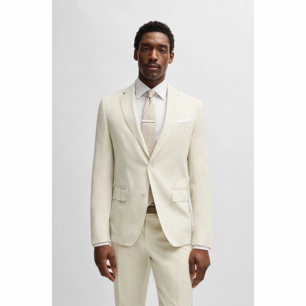 Slim-fit suit jacket in a patterned wool blend