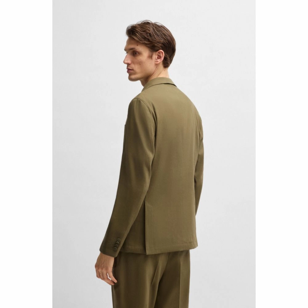 Slim-fit suit jacket in a stretch-linen blend