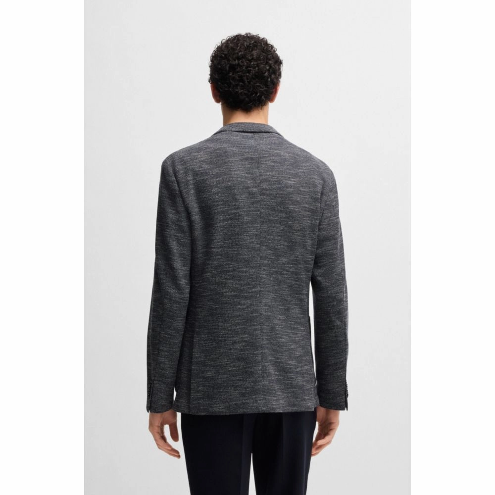 Slim-fit suit jacket in micro-patterned stretch fabric