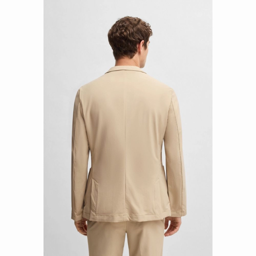 Slim-fit suit jacket in travel-friendly stretch softshell