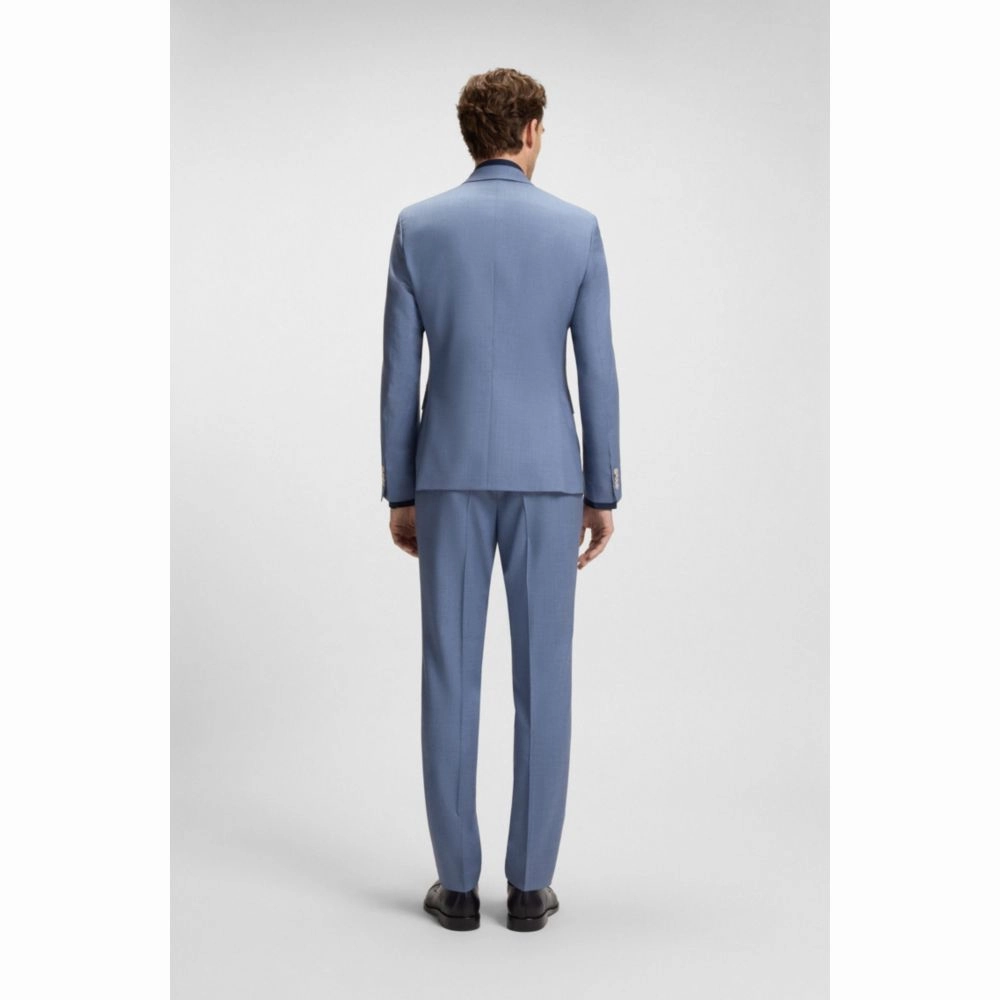 Slim-fit suit jacket in virgin-wool serge