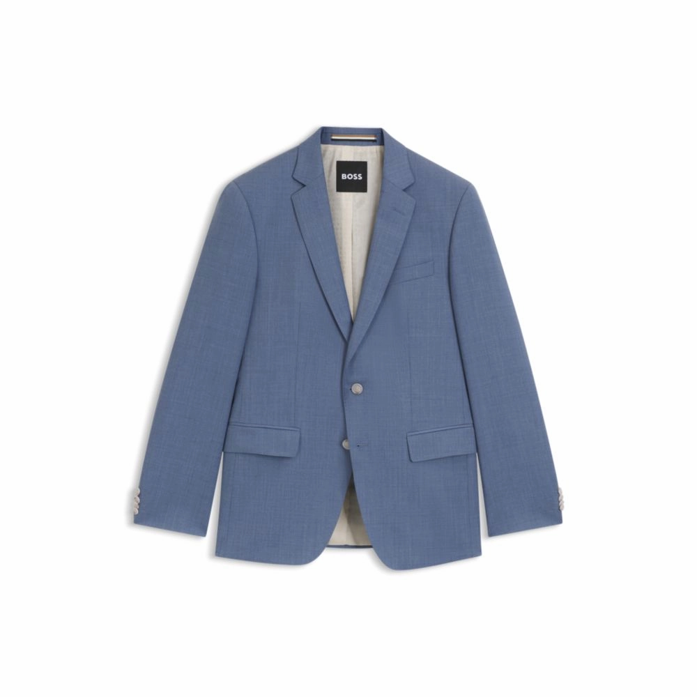 Slim-fit suit jacket in virgin-wool serge
