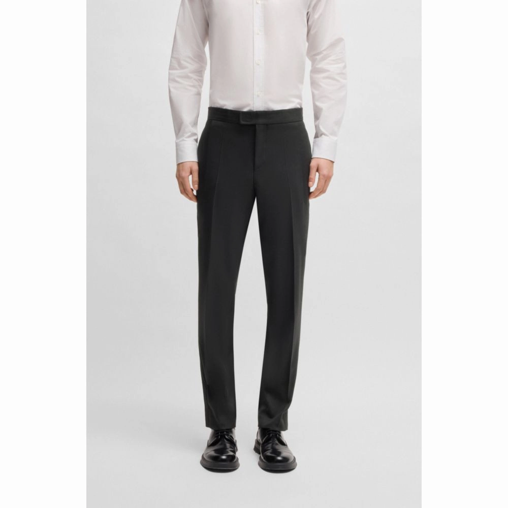 Slim-fit suit trousers in wool twill