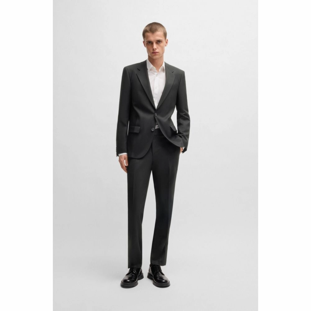 Slim-fit suit trousers in wool twill