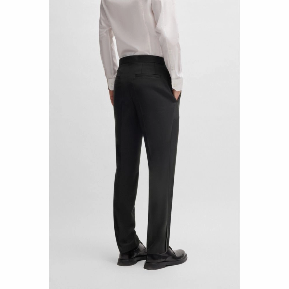 Slim-fit suit trousers in wool twill