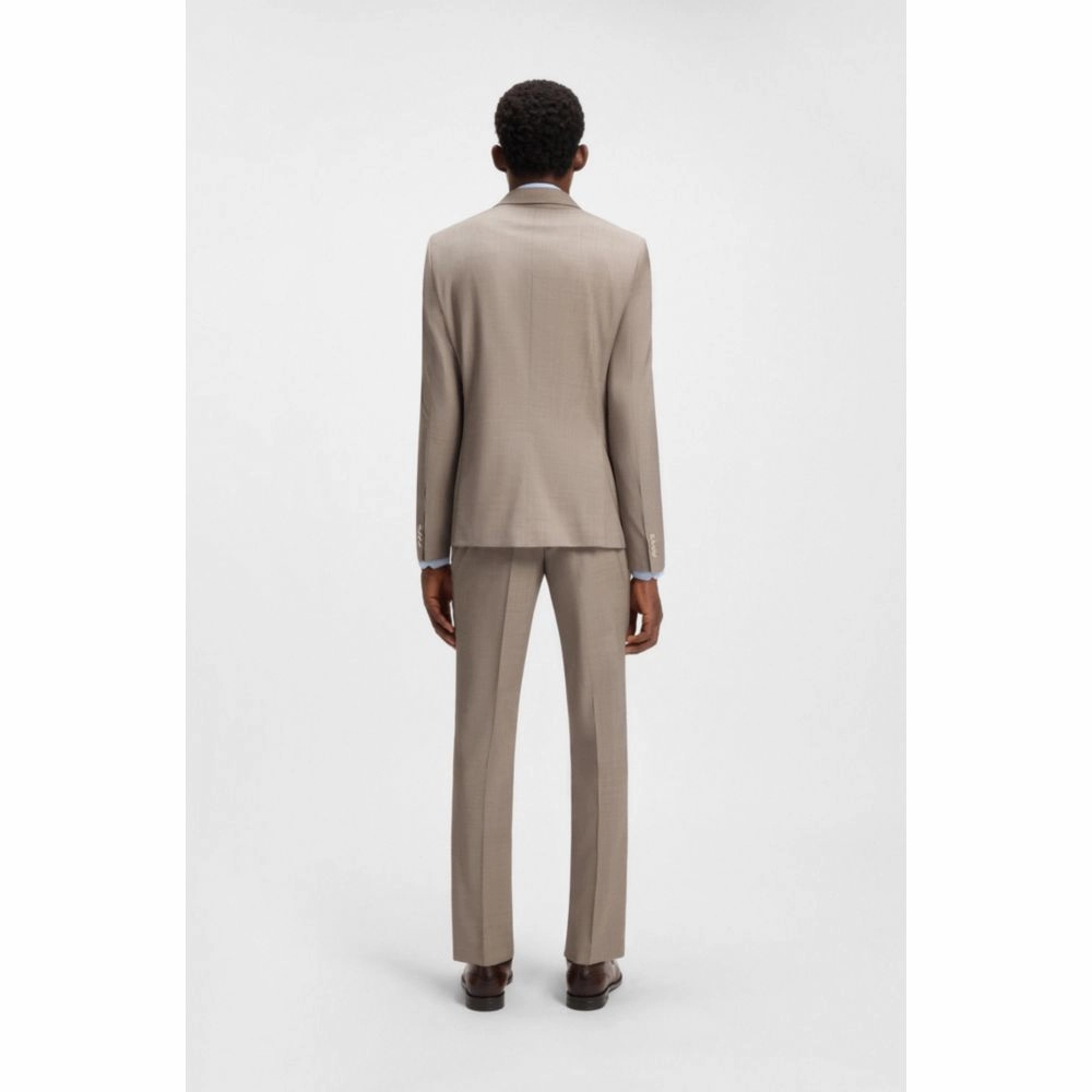 Slim-fit three-piece suit in melange wool