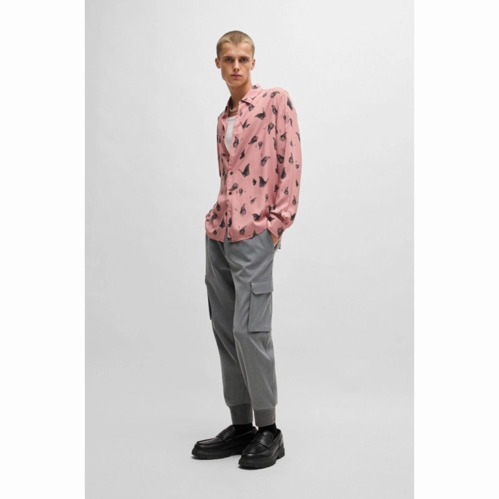 Slim-fit trousers in stretch gabardine