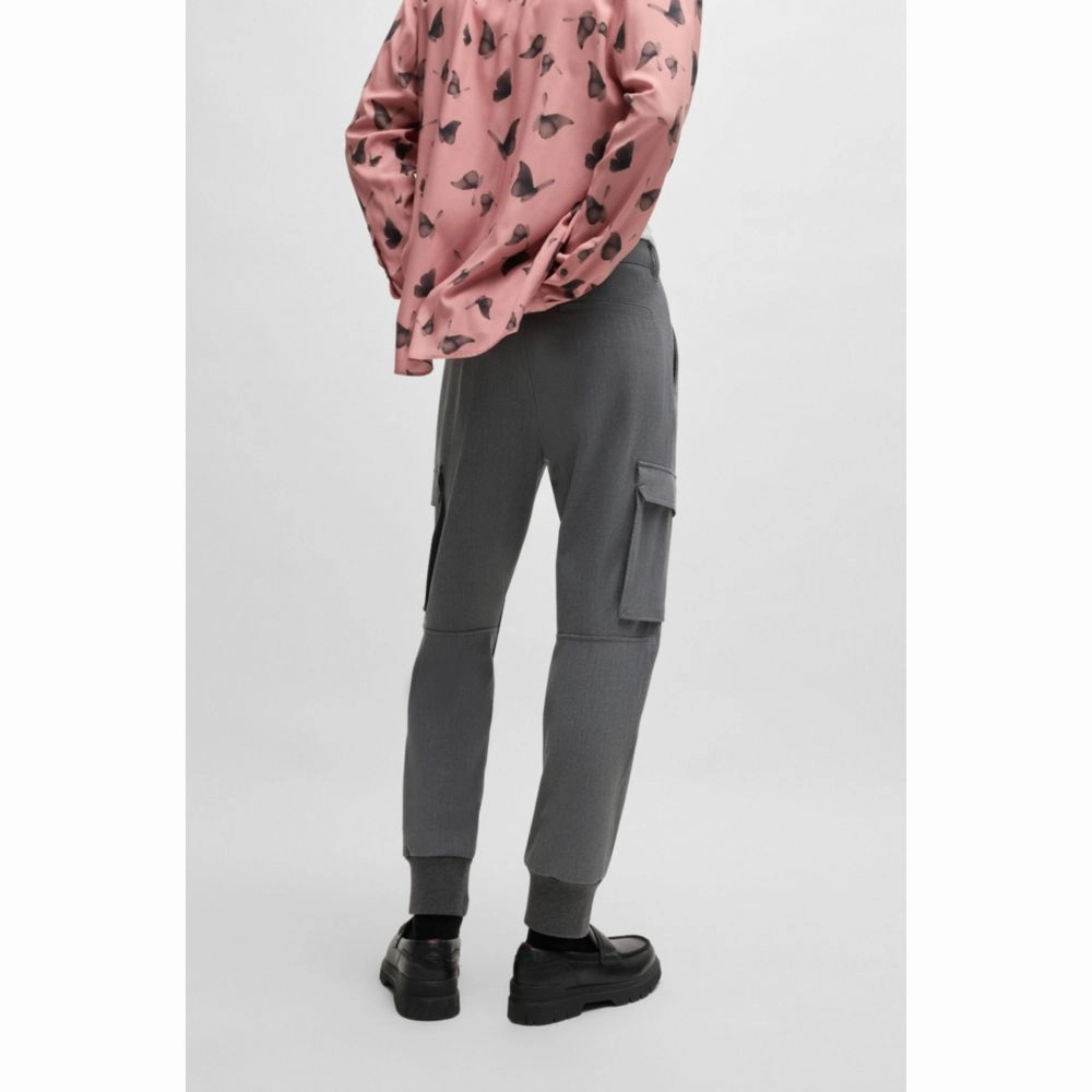 Slim-fit trousers in stretch gabardine