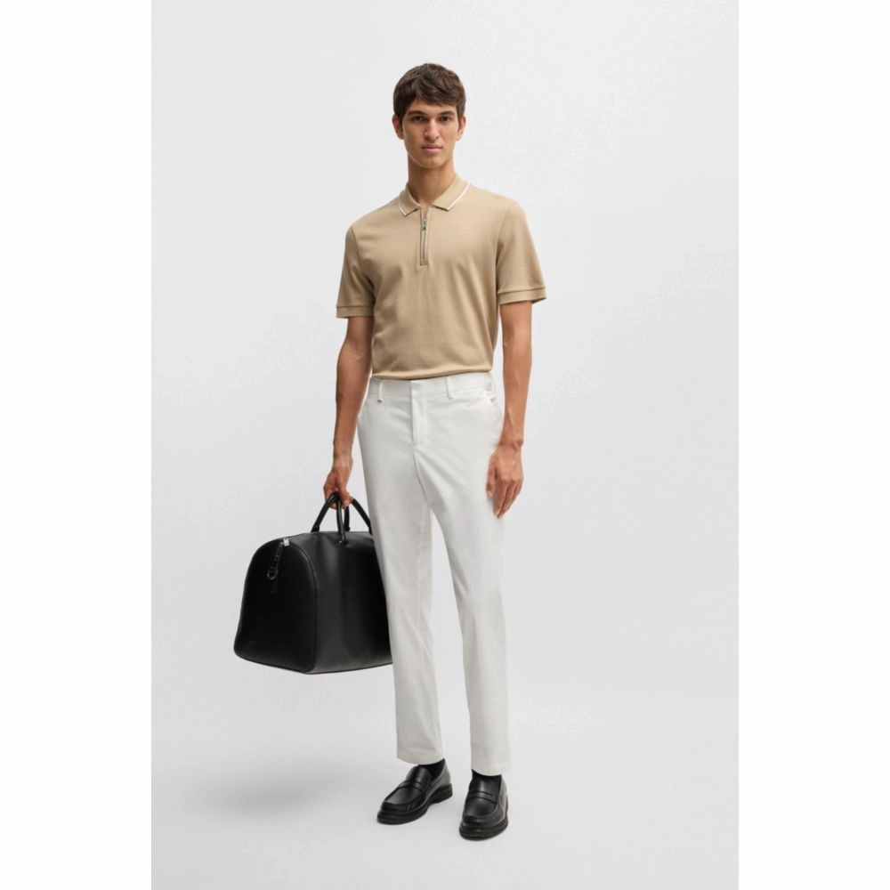 Slim-fit trousers in washable stretch cotton