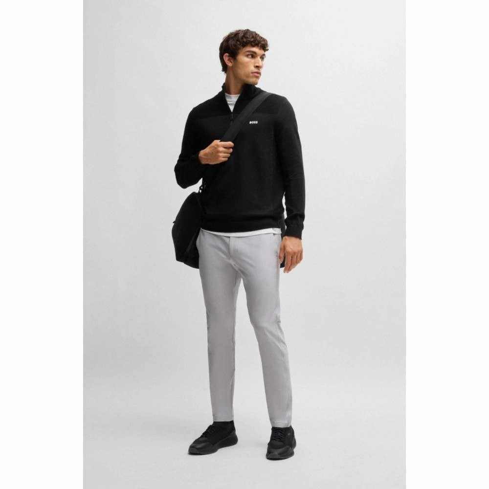 Slim-fit trousers in water-repellent stretch fabric