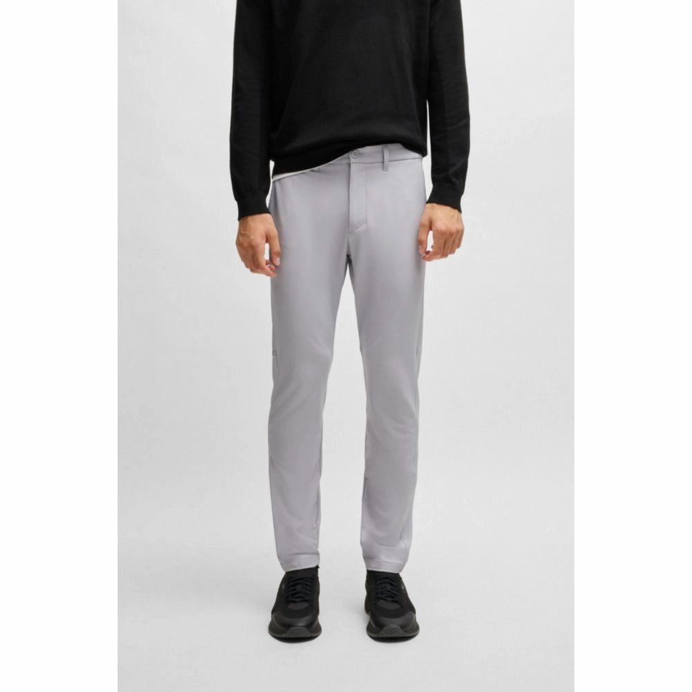 Slim-fit trousers in water-repellent stretch fabric