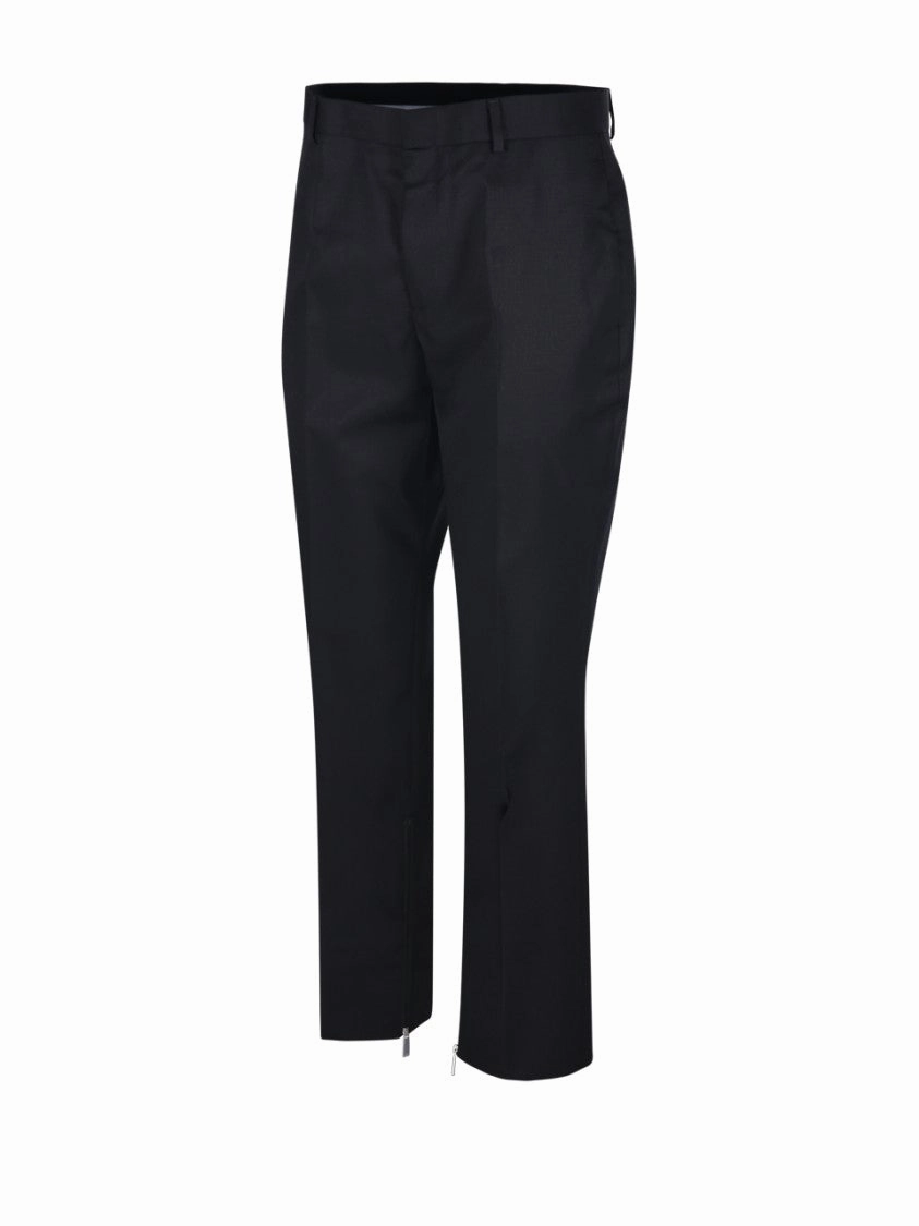 Slim-Fit Wool Pants With Zip Detail