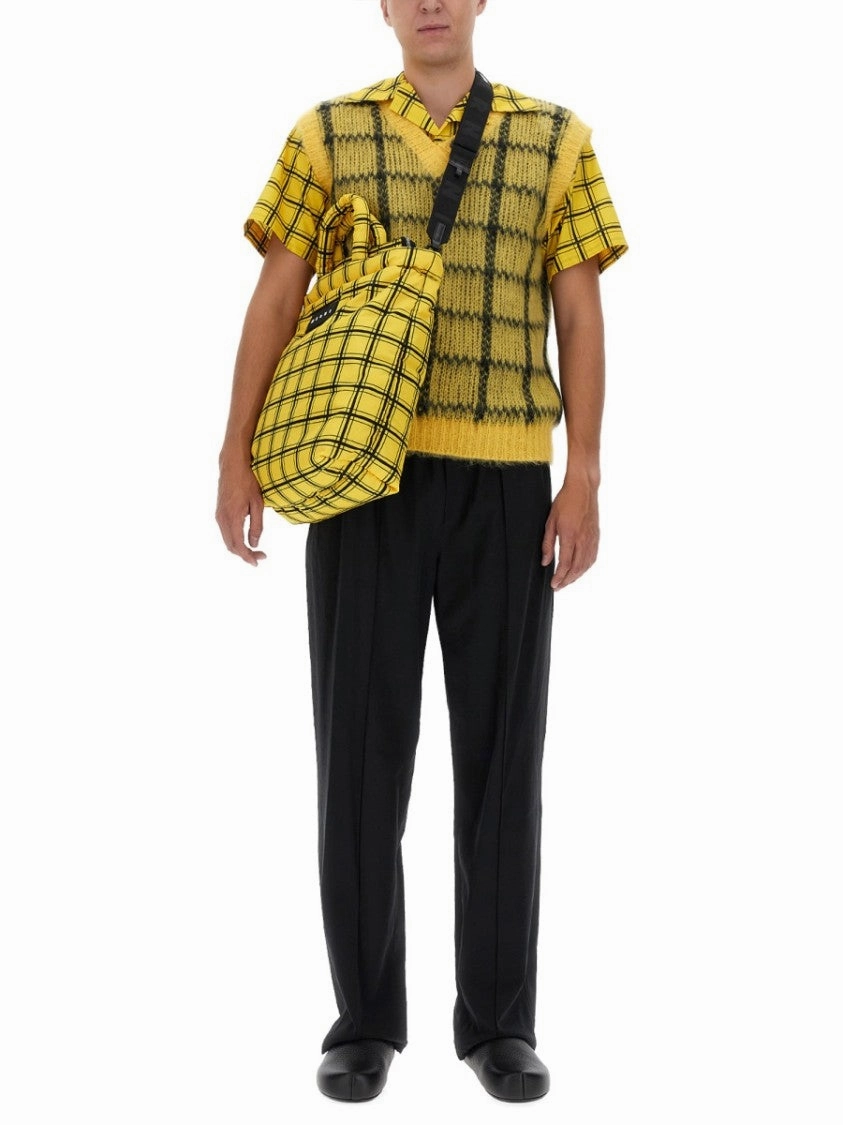 Sophisticated Checkered Knit Vest