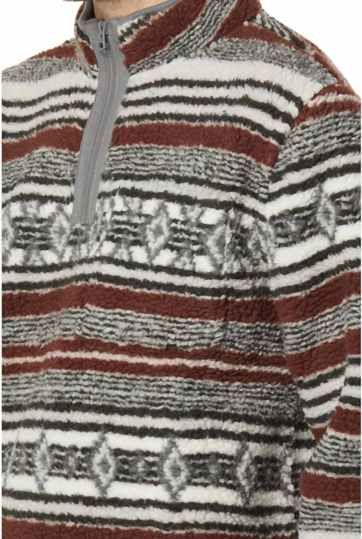 Southwestern Sherpa Utility Jacket In Multi