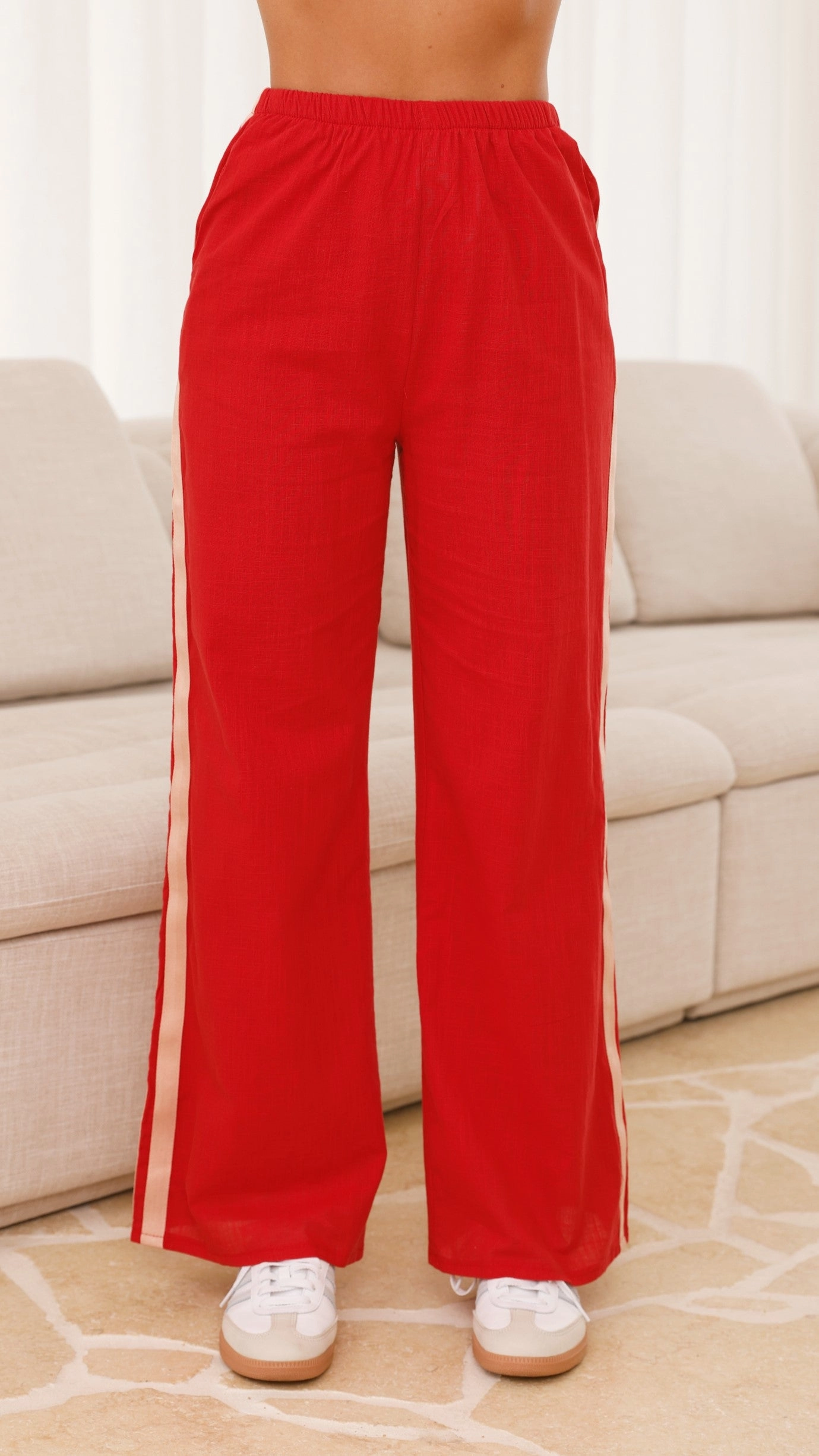 Spritz Top & Pants Set - Peach/Red