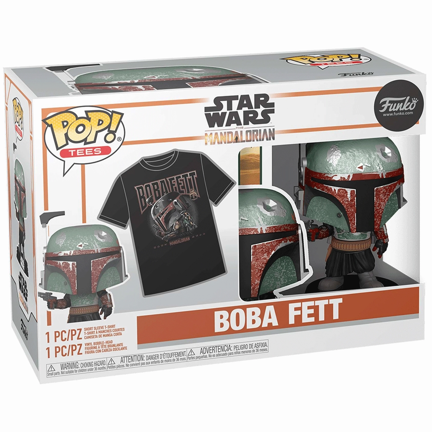 Star Wars Boba Fett with Blasters Pop! Vinyl and Tee Set
