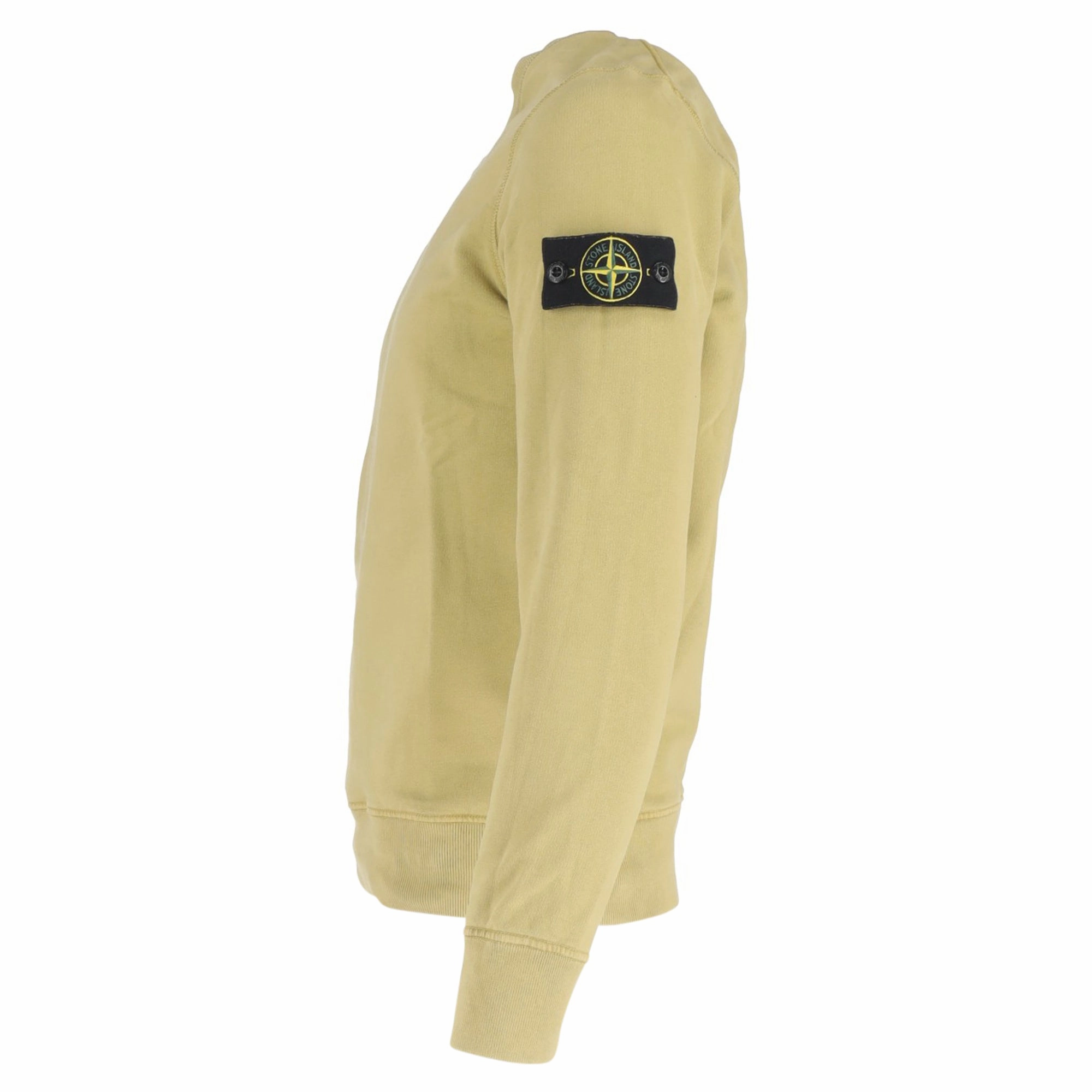 Stone Island Garment Dyed Fleece Sweatshirt in Dark Beige Cotton