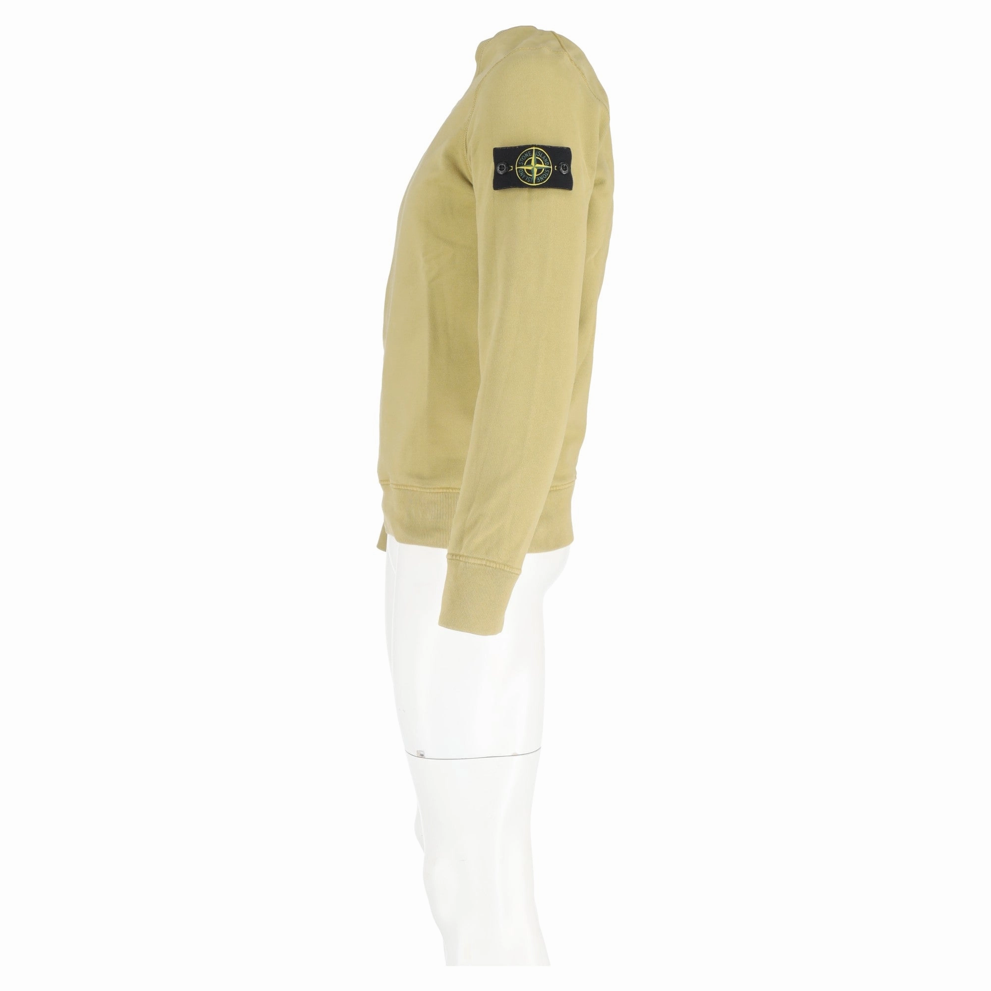 Stone Island Garment Dyed Fleece Sweatshirt in Dark Beige Cotton