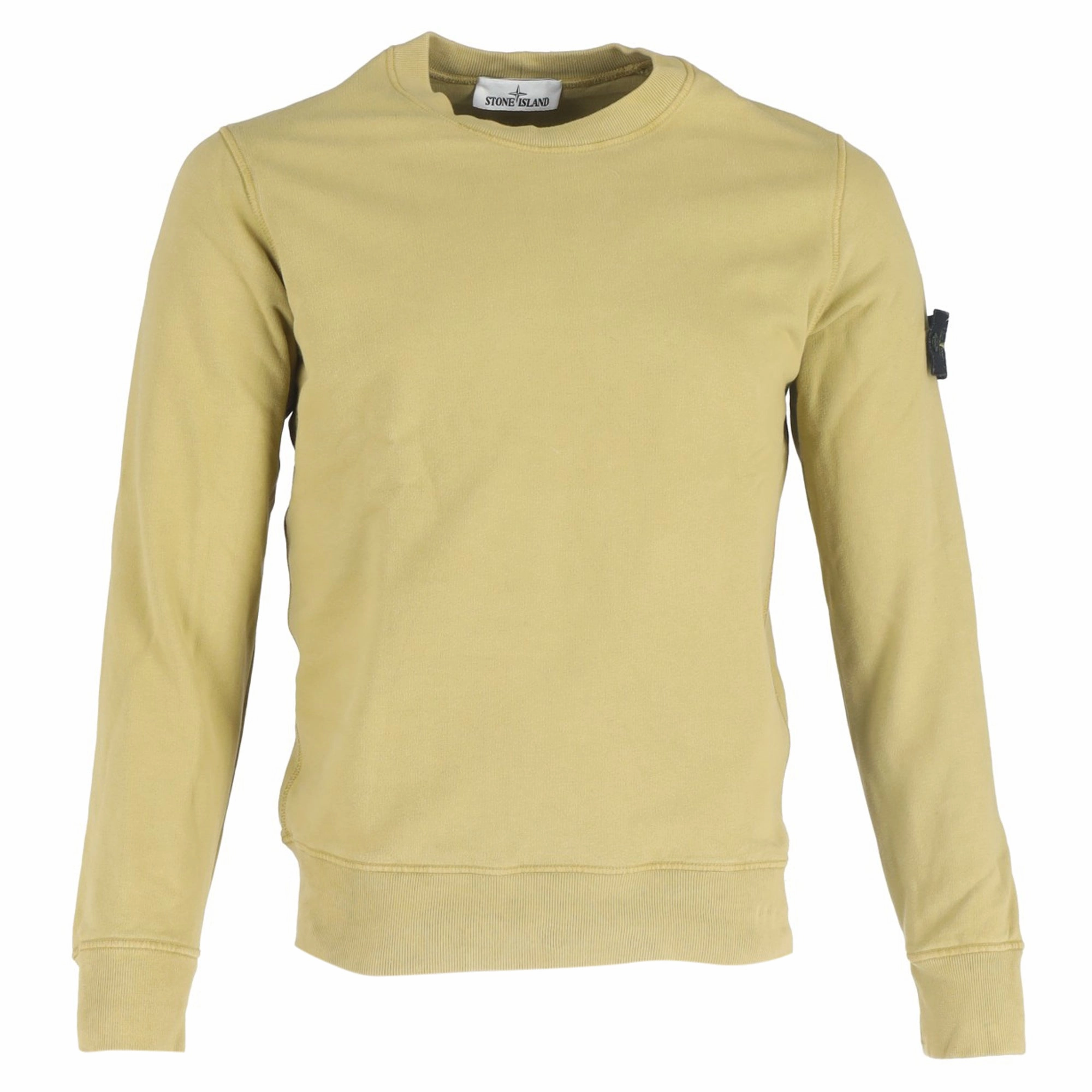 Stone Island Garment Dyed Fleece Sweatshirt in Dark Beige Cotton