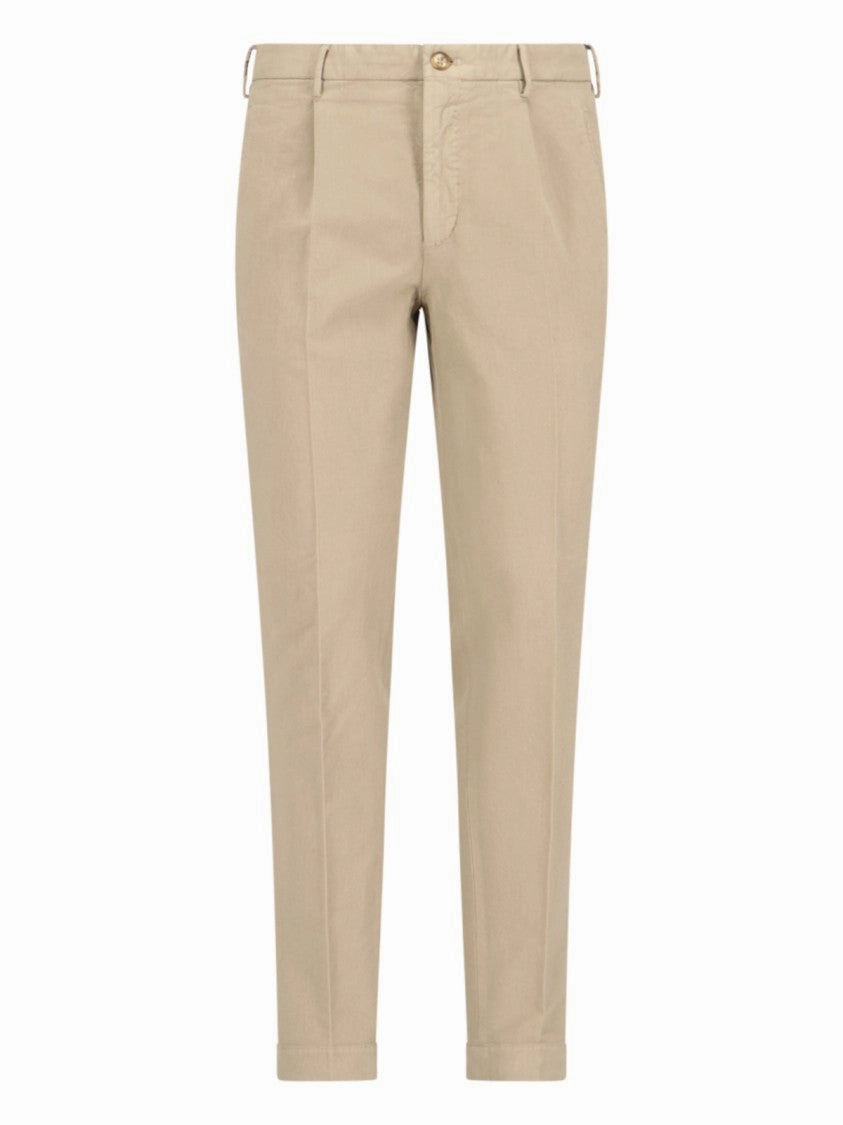 Straight-Leg Cotton Trousers