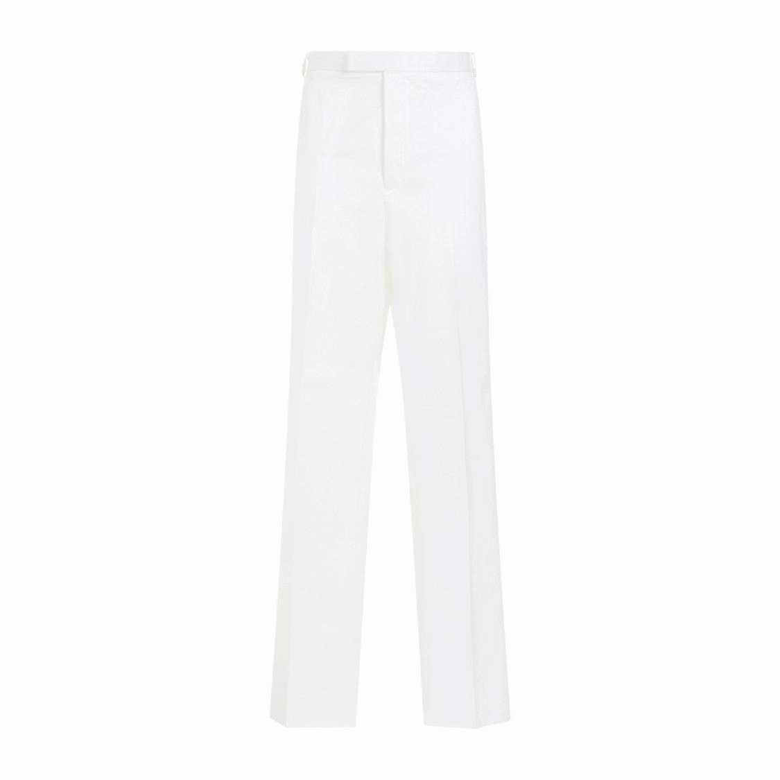Straight Leg White Cotton Chino Pants