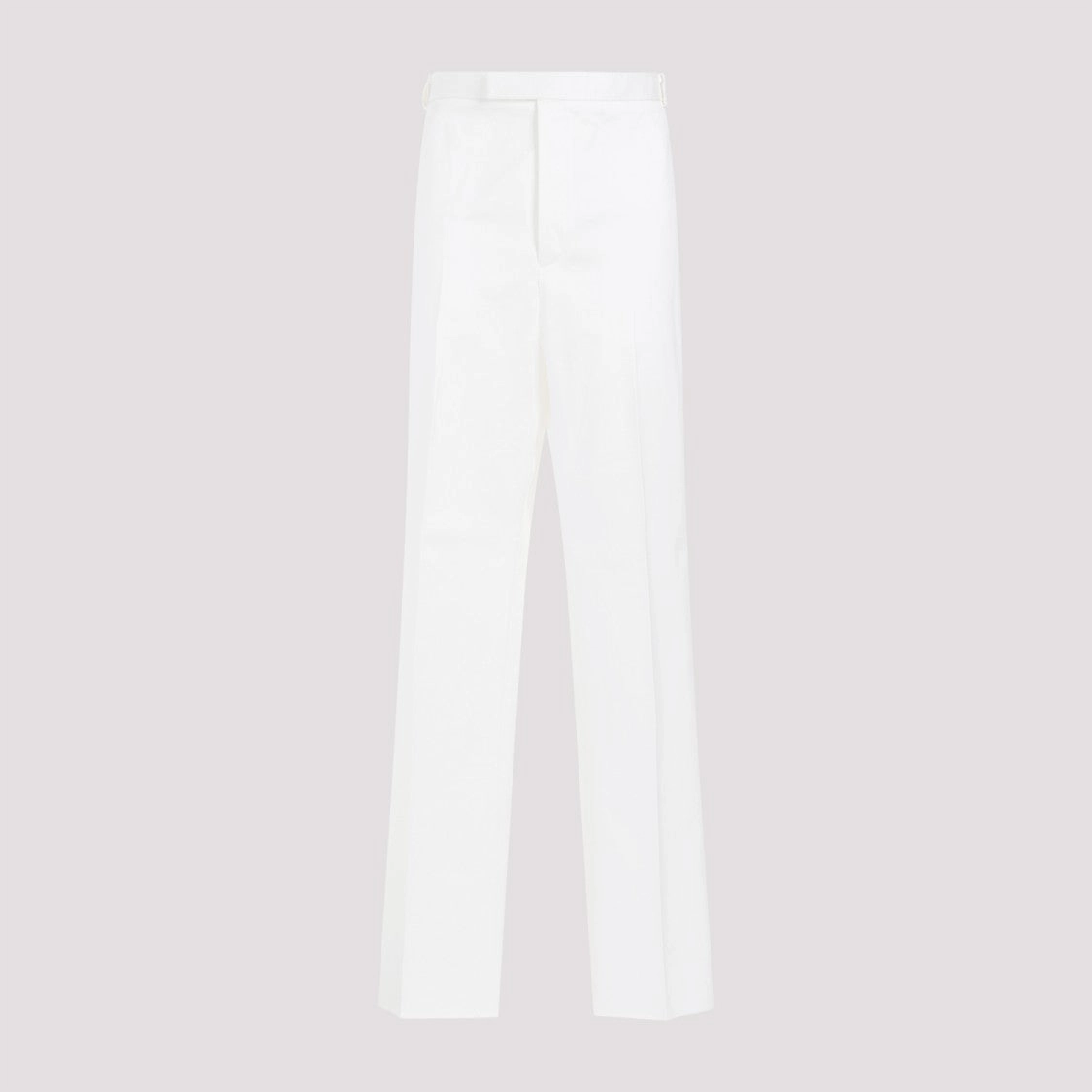 Straight Leg White Cotton Chino Pants