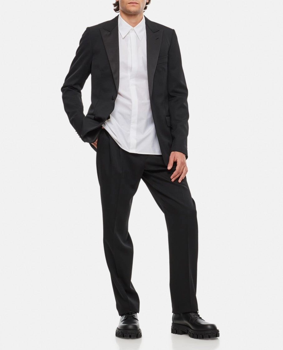 Straight Leg Wool Trousers