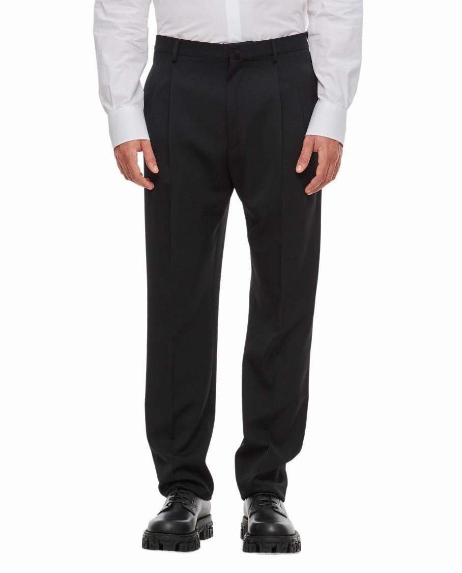 Straight Leg Wool Trousers