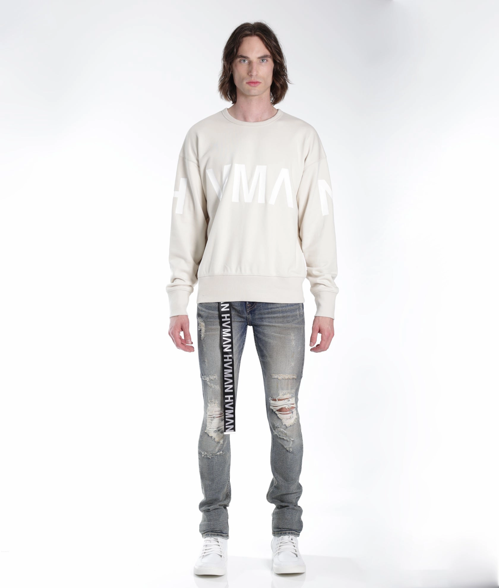 Strat Super Skinny Fit Jean W/Black Belt In Alloy 2