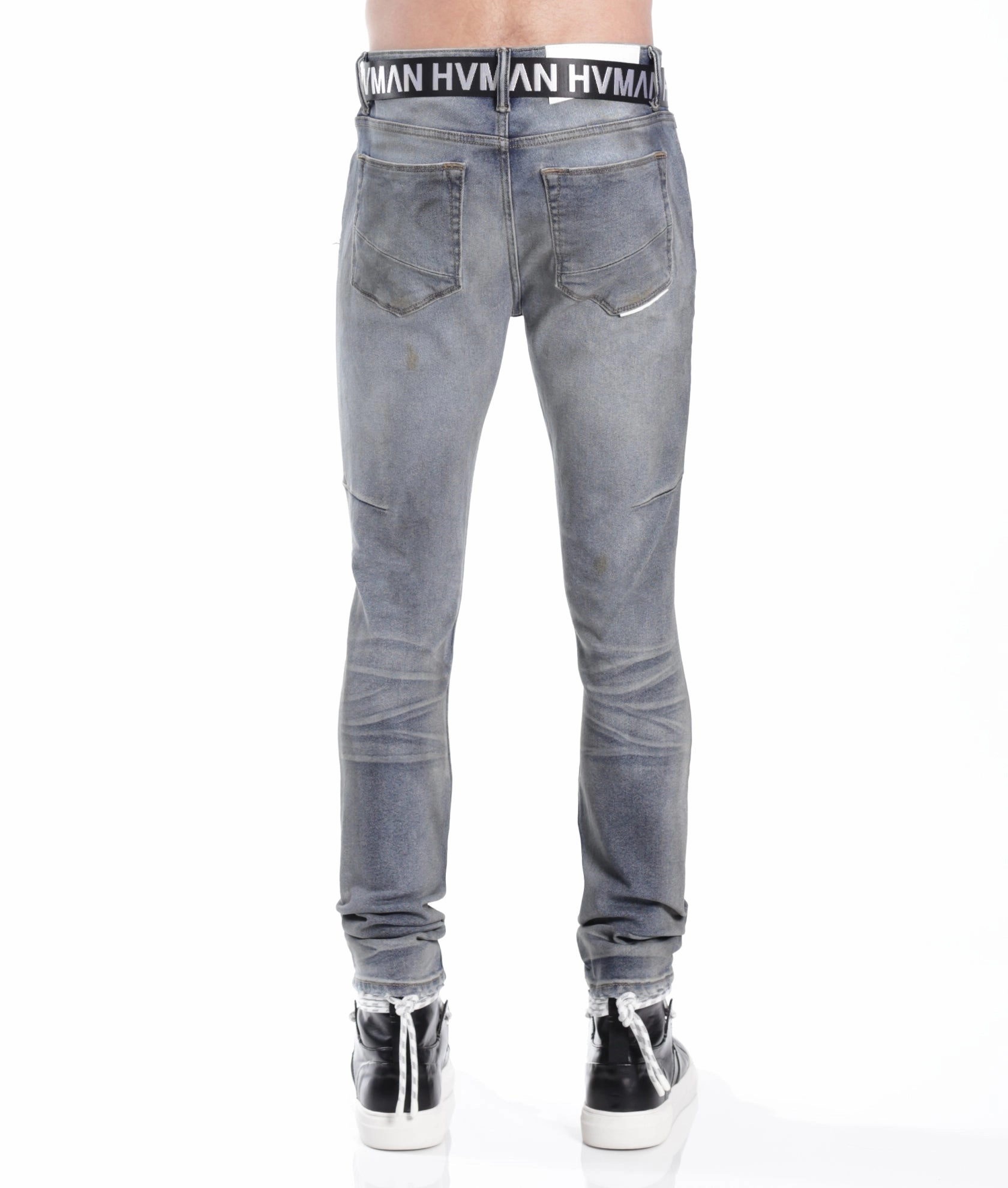 Strat Super Skinny Fit Jean W/Black Belt In Alloy