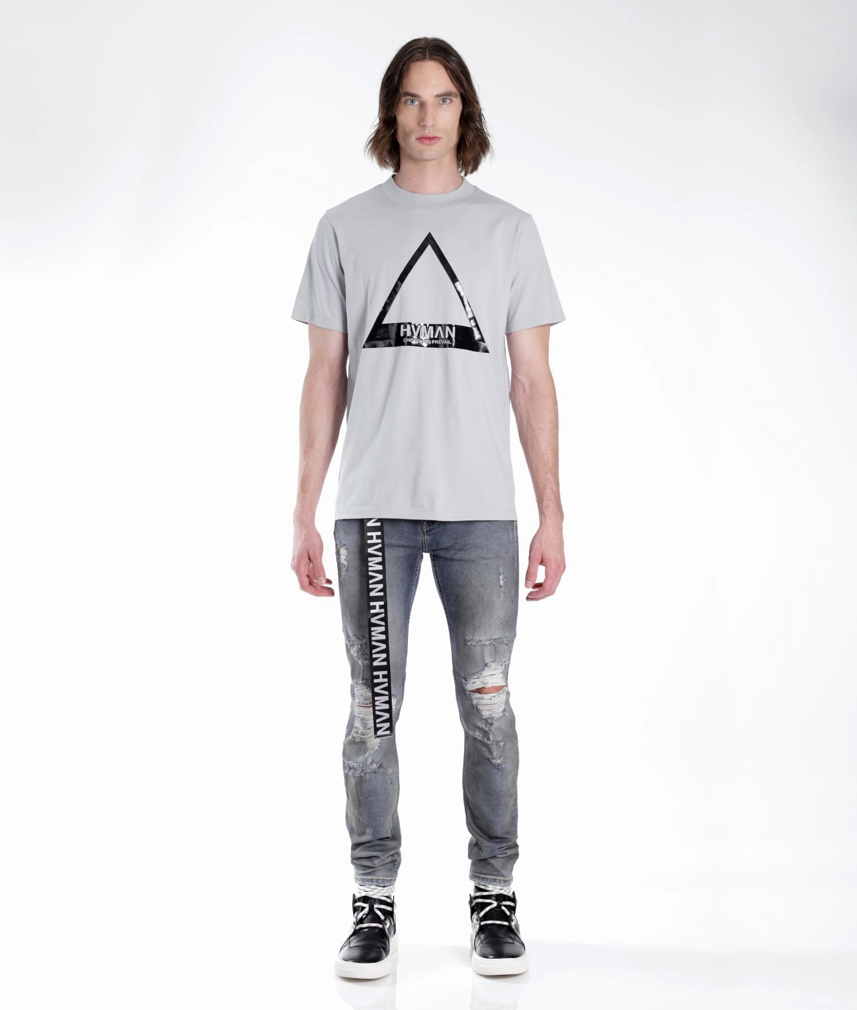 Strat Super Skinny Fit Jean W/Black Belt In Alloy