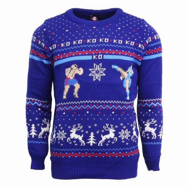 Street Fighter Sagat Vs. Chun-Li Christmas Jumper / Sweater