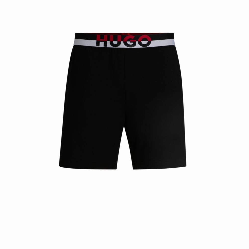 Stretch-cotton pajama bottoms with color-blocked waistband