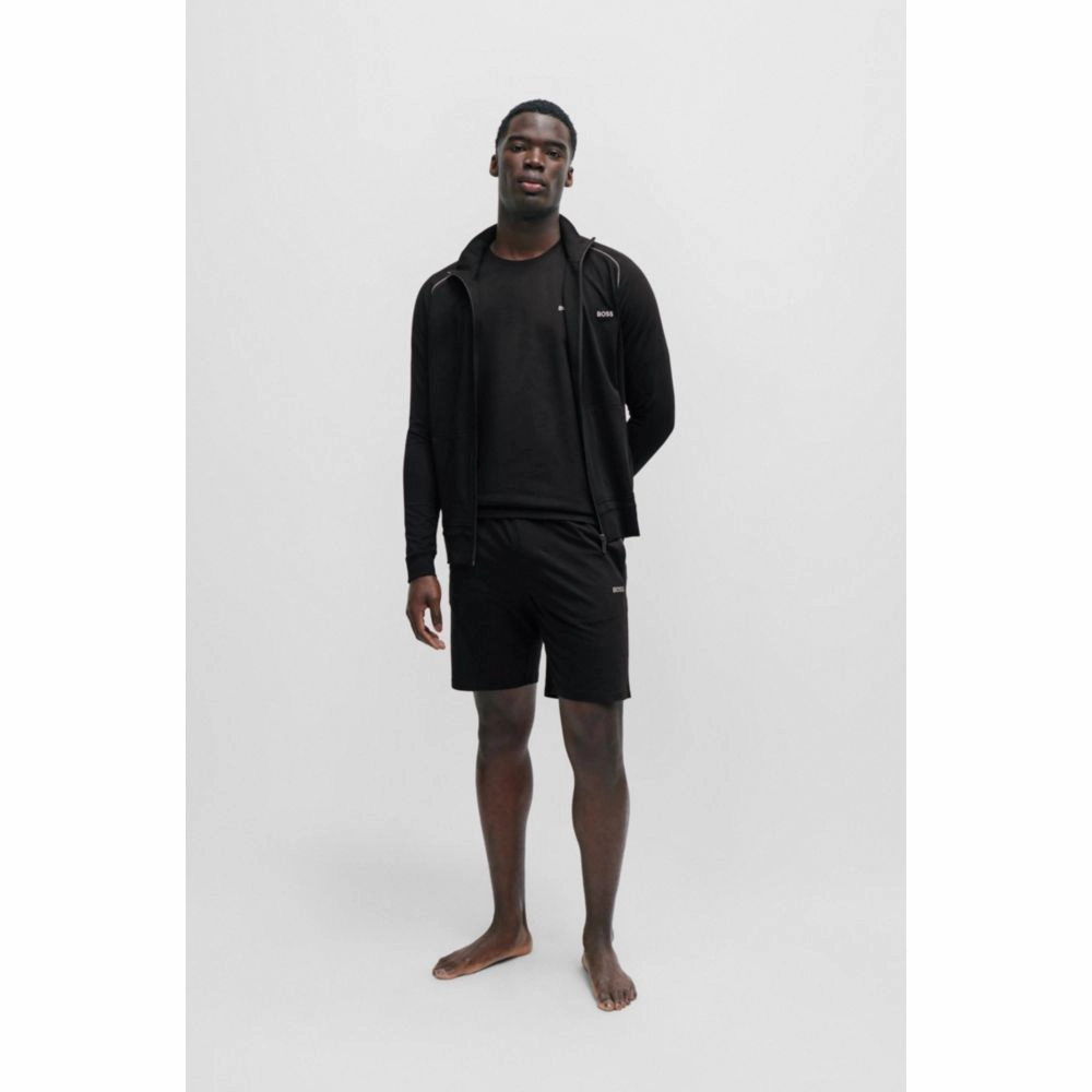Stretch-cotton regular-fit shorts with logo detail