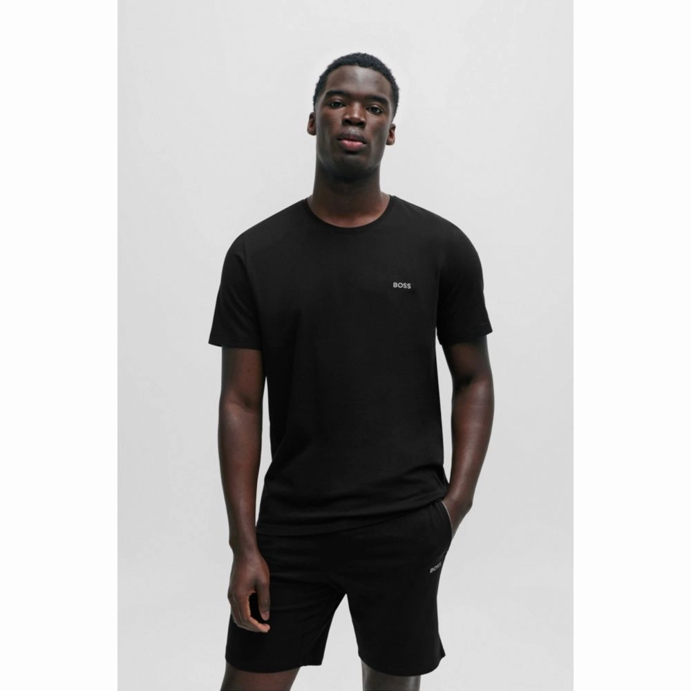 Stretch-cotton regular-fit T-shirt with logo detail