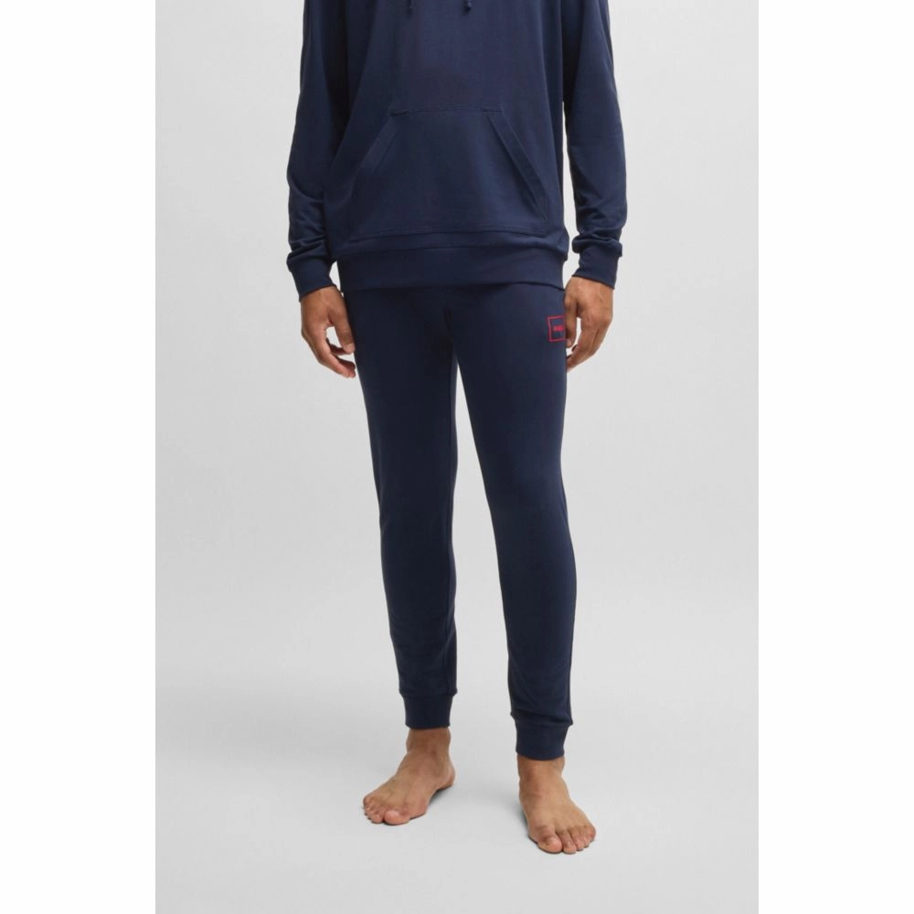 Stretch-cotton tracksuit bottoms with logo print