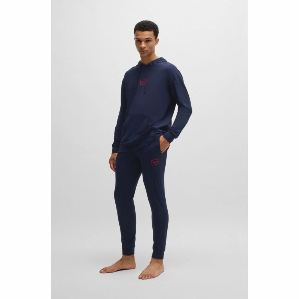 Stretch-cotton tracksuit bottoms with logo print