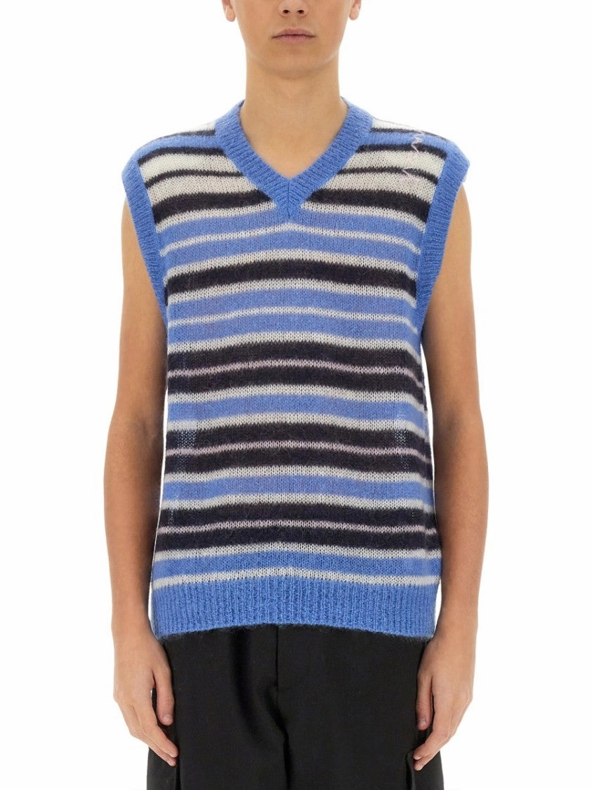 Striped Mohair Blend Vest