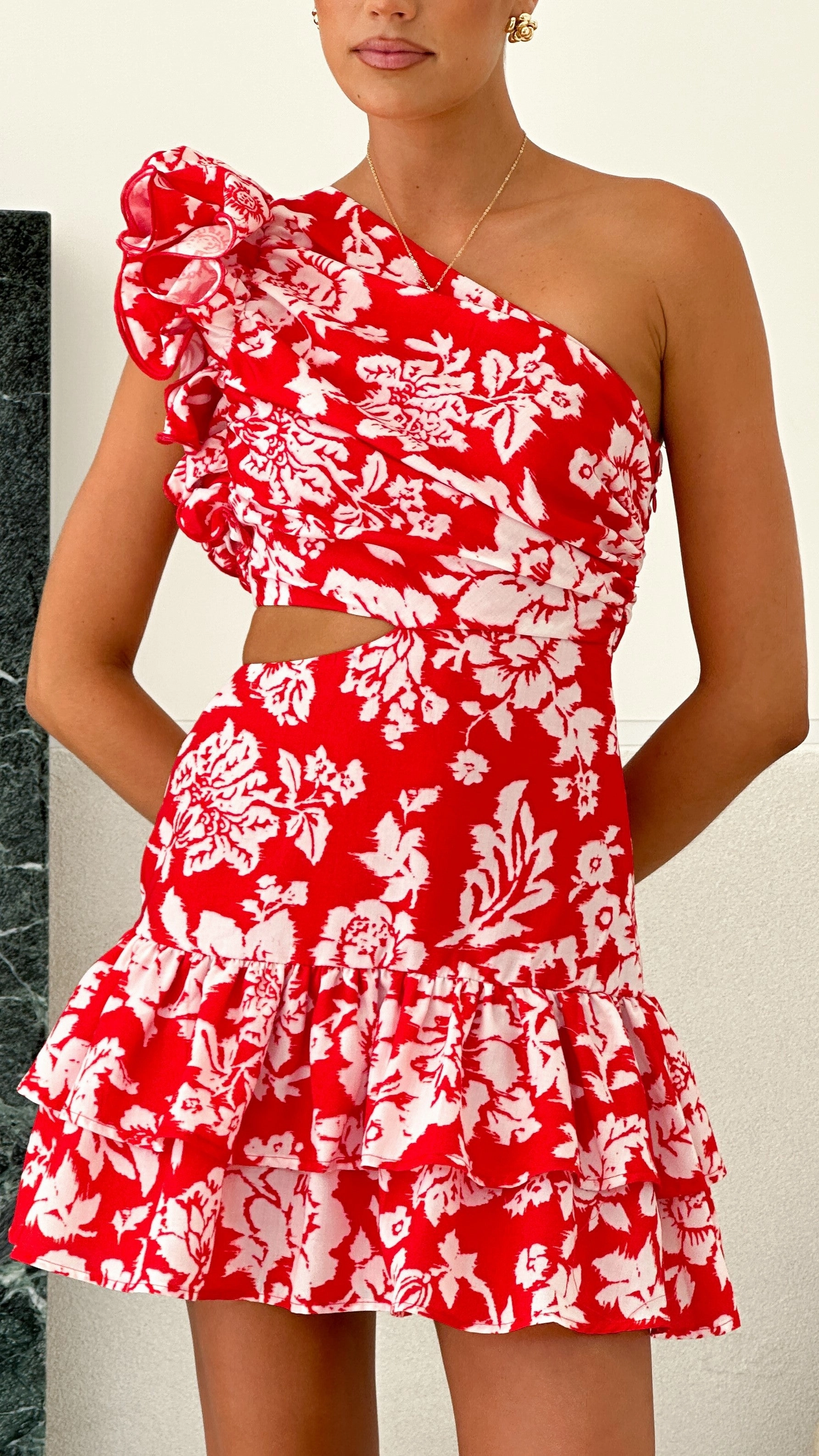 Sumi Mini Dress - Red Floral
