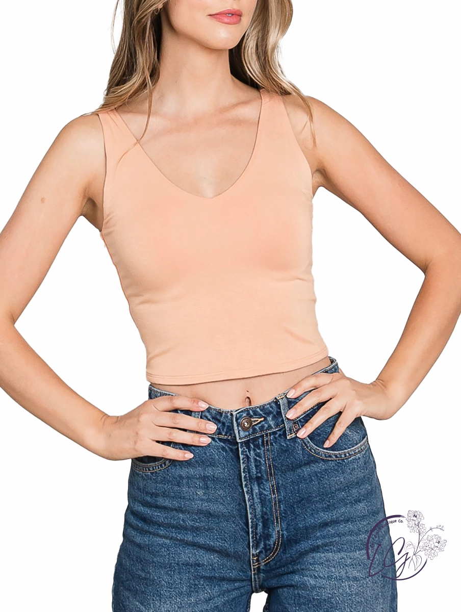 Sunny Days Cropped V-Neck Tank