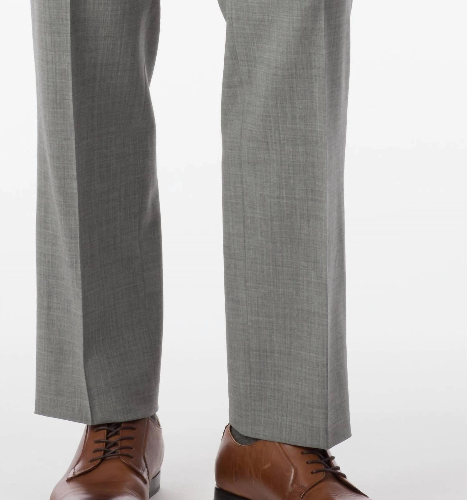 Super 120's Comfort "eze" Travel Twill 100% Wool Pant In Pearl Grey