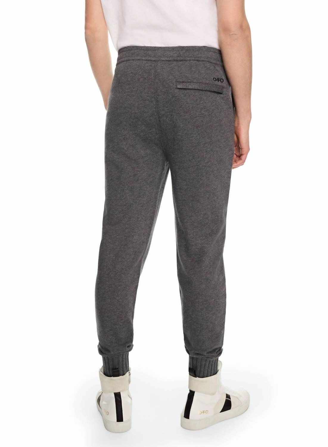 Sweater-Rib Knit Cuff Sweatpants In Charcoal Heather