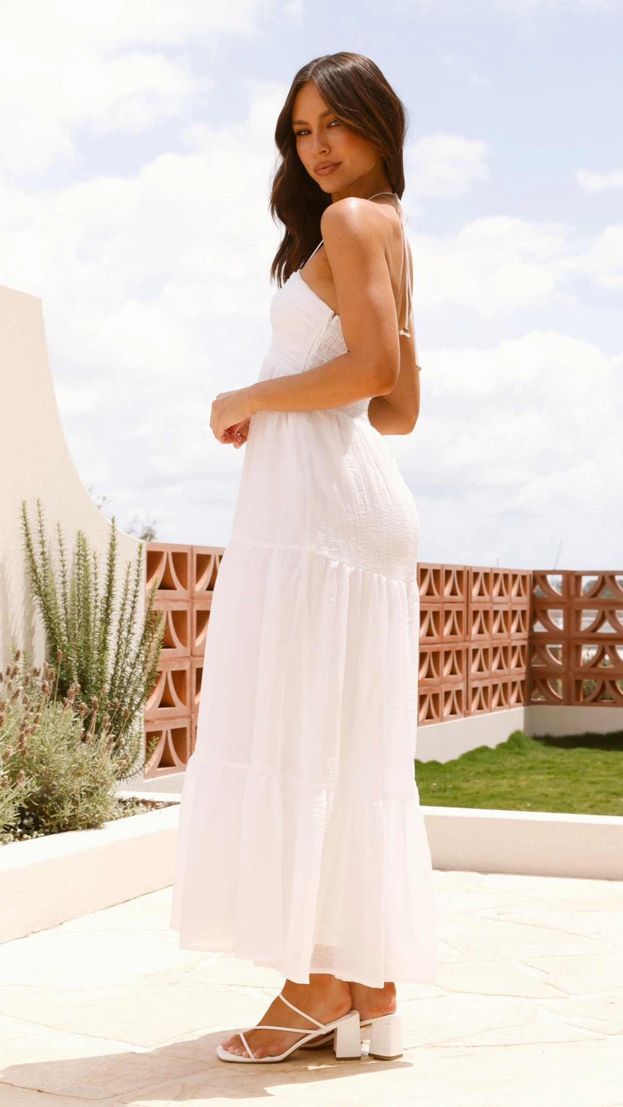 Taffeta Maxi Dress - White
