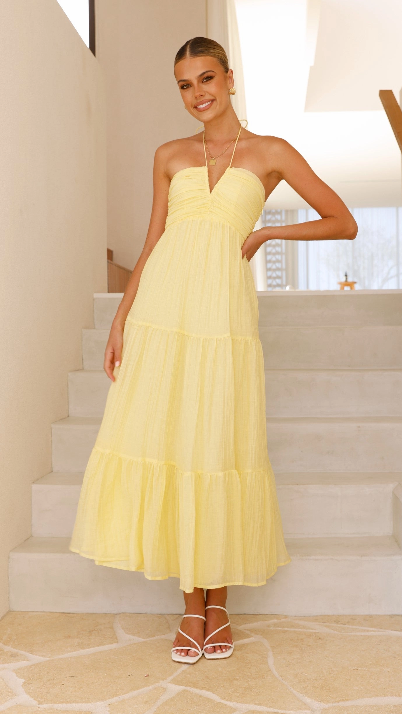 Taffeta Maxi Dress - Yellow