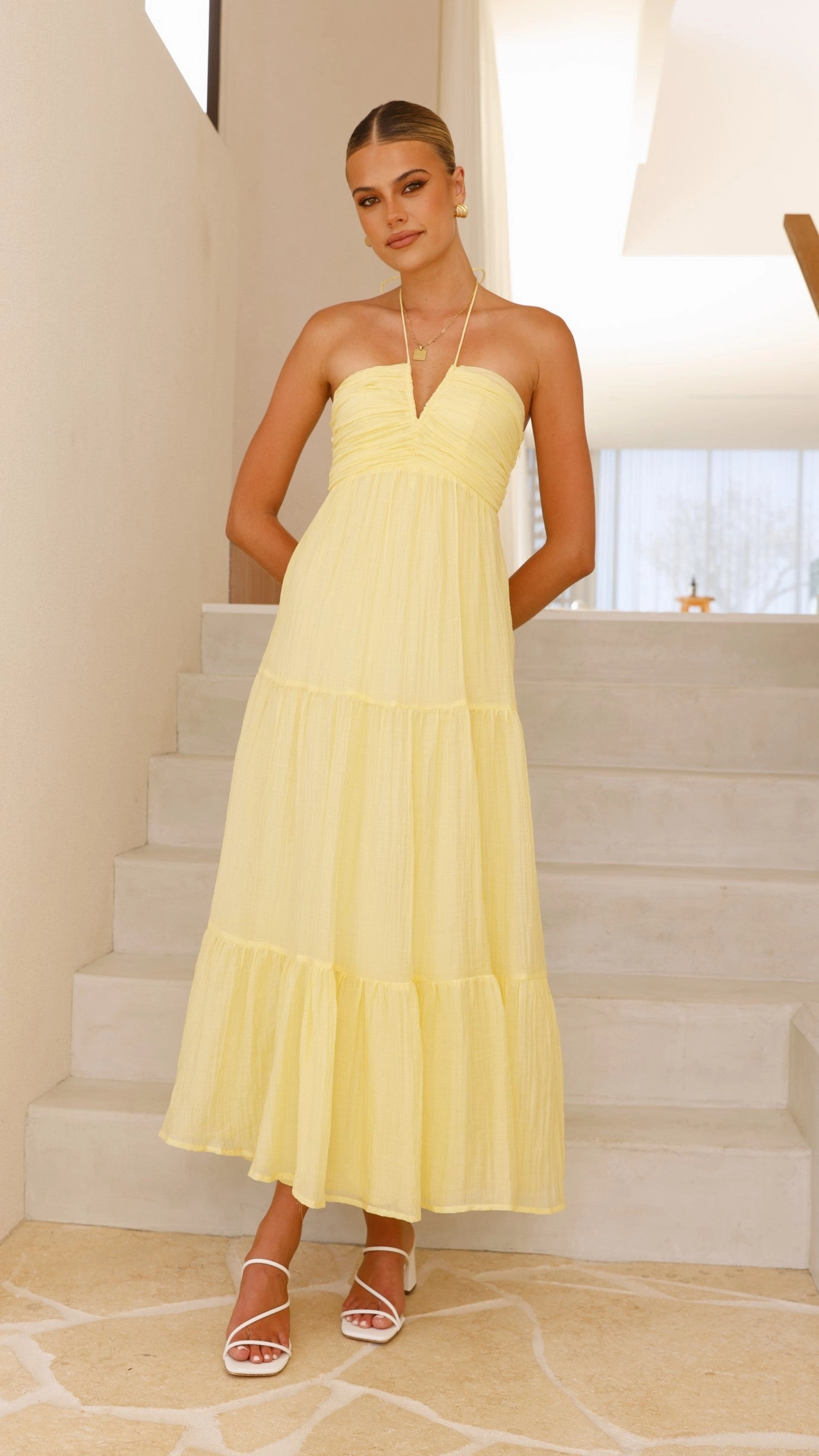 Taffeta Maxi Dress - Yellow