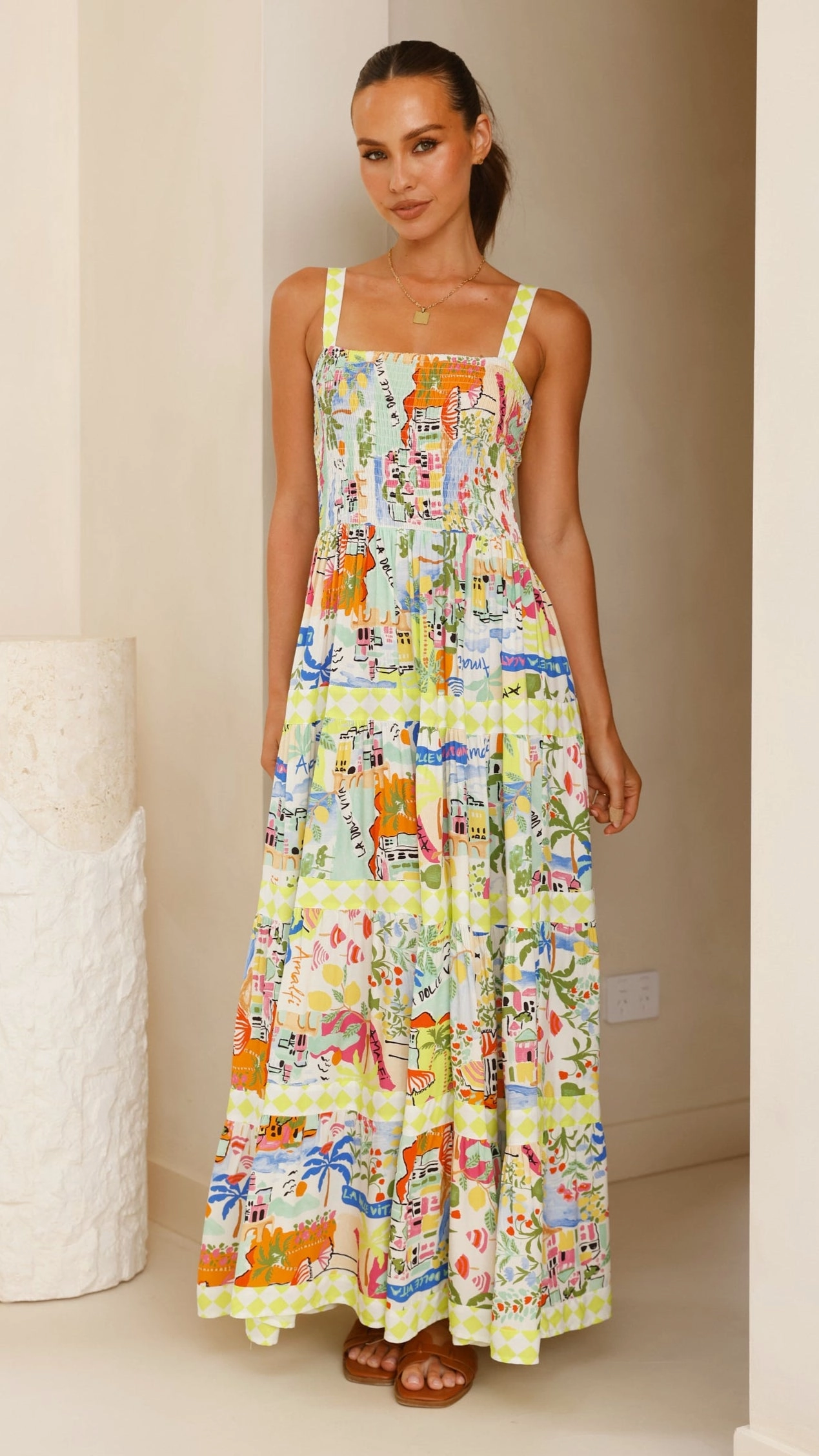 Tahn Maxi Dress - La Dolce Vita Print