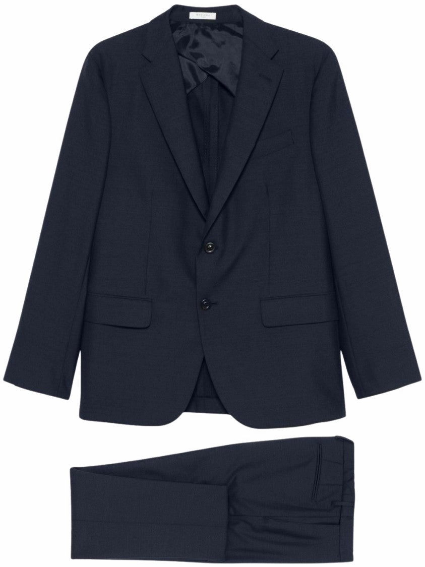 Tailored Navy Blue Jersey Suit