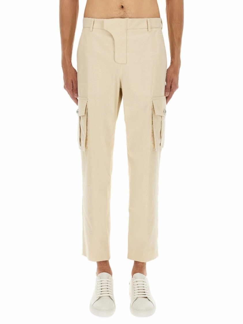 Tailored Straight Leg Cotton Cargo Pants