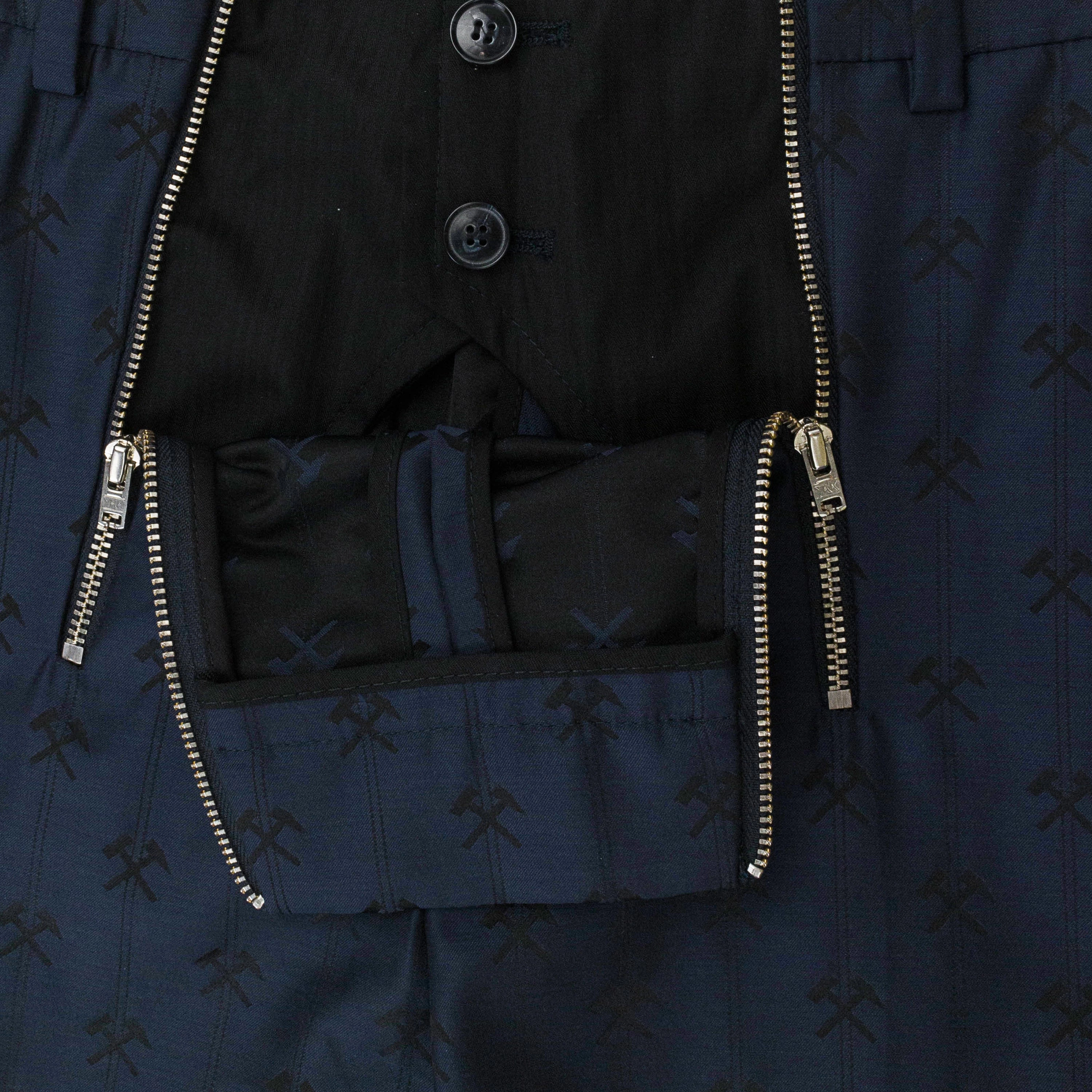 TAILORED W DOUBLE ZIP IN HAMMER NAVY TROUSER